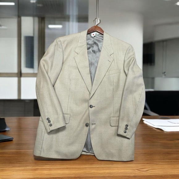 Bill Robin Son,Men’s,Dress Jacket,Beige,Sz L,Buttons,Pockets,Made in France.! - Picture 1 of 12
